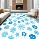 Abstract Wildflower Meadow with Scattered Blossom Clusters(Blue)