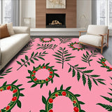 Festive Holly Wreath Motif With Interlocking Ivy Vines(Pink)
