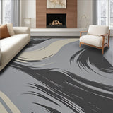 Brushstroke Abstract Modern Artistic Expressionist Decorative Accent(Black)