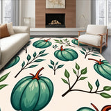 Autumn Squash Garden with Leafy Branch Motifs Anti Slip Bath(Ivory)