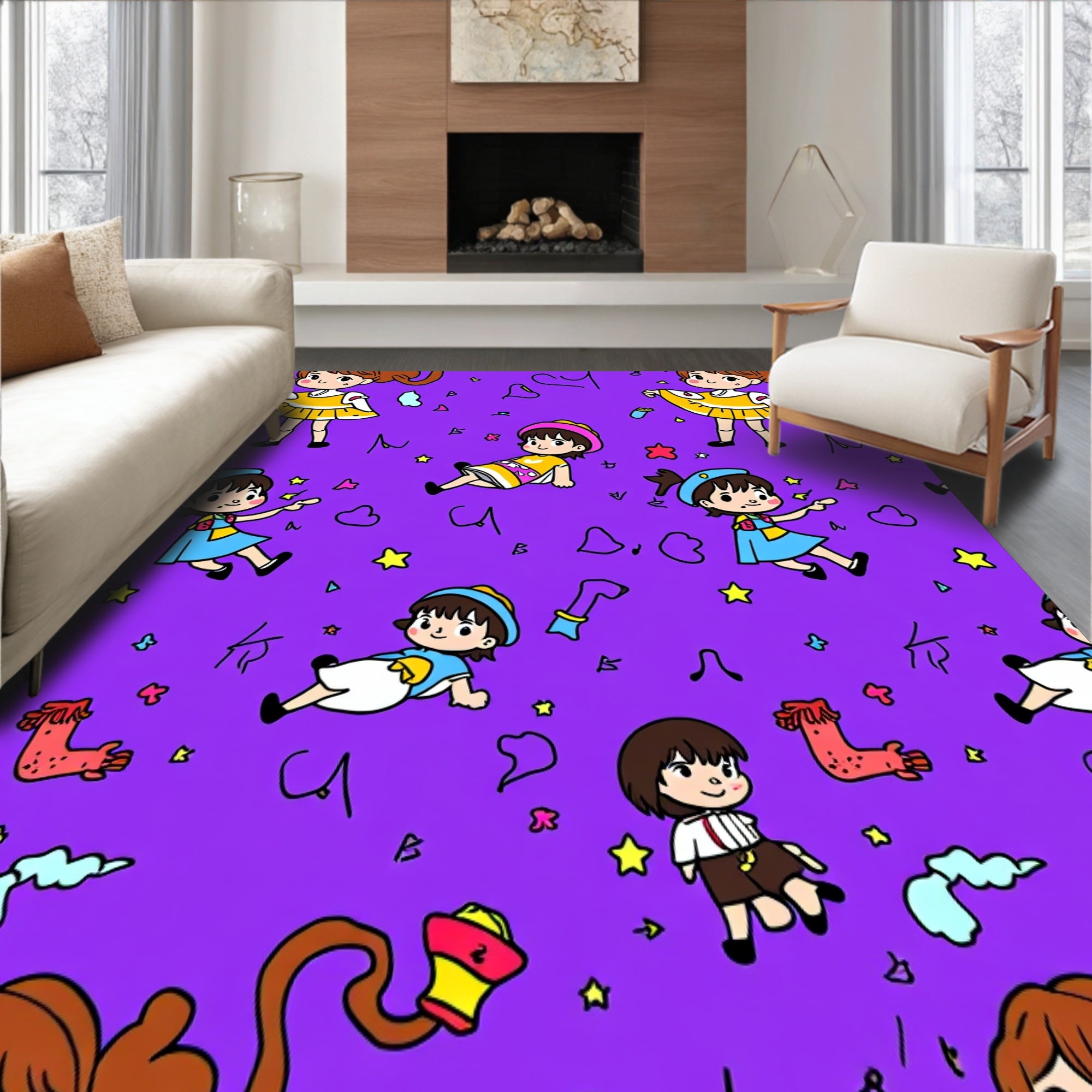 Playful Cartoon Adventure Fantasy Wonderland(Purple)