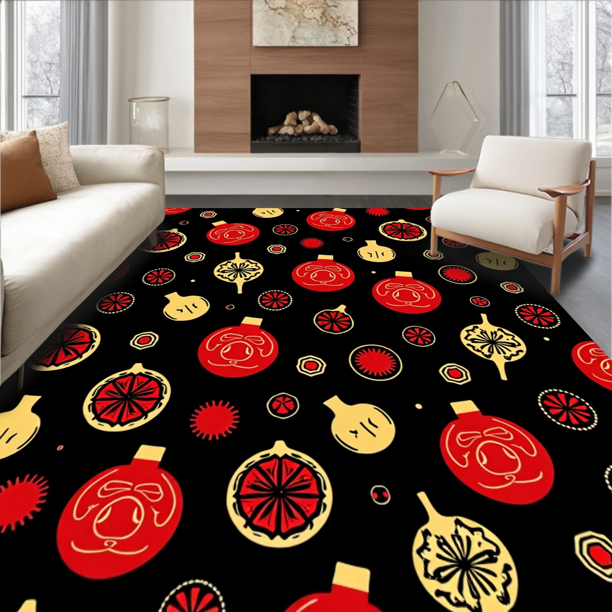 Vintage Holiday Ornament Cascade Design(Black)