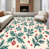 Holly Leaves and Bauble Medley with Vintage Nordic Accents(Beige)