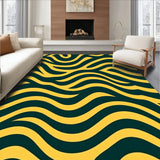 Abstract Ripple Wave Design with Contrasting Golden Highlights(Yellow)