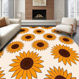 Blooming Sunflower Field Area with Vibrant Petals Design(Orange)