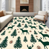 Festive Winter Reindeer Holiday Forest Wonderland(Beige)