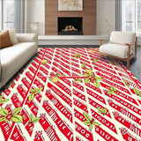 Festive Cane Stripe Interlocking Ornament Motif(Red)