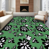 Shadow Bloom Floral Motif Pile Accent(Green)