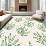 Petal Outline Floor Accent with Botanical Inspired Contours (Green) - ODIKA