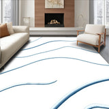 Modern Abstract Wave Design with Metallic Silver Highlights(White)