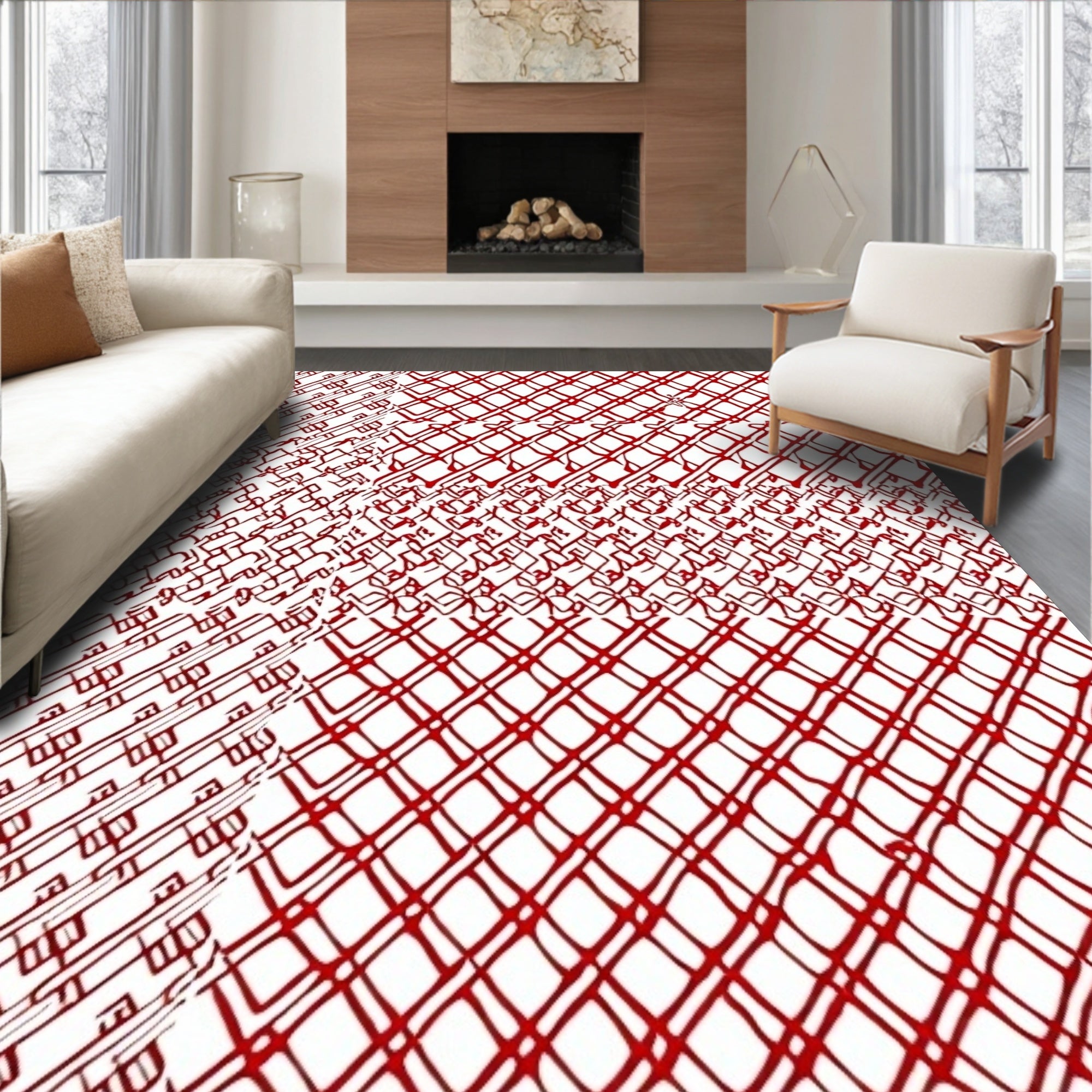 Tartan Inspired Welcome with Scottish Highland Details(Red)