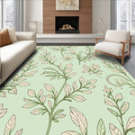 Ornate Boho Garden Vine Motif with Stylized Blooms (Green) - ODIKA