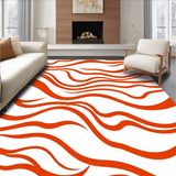 Rippling Water Effect Contemporary Art Tapestry with Dynamic Movement (Orange)