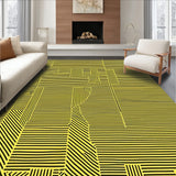 Contemporary Staggered Stripe Design Featuring Crisp Black and Bands(Yellow)