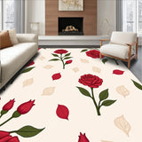 Botanical Rose Garden Anti Slip Hallway(Red)