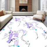 Elegant Interlocking Motifs Featuring Abstract Floral Silhouettes (Purple)