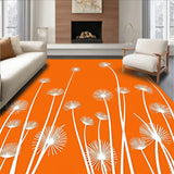 Fleece Meadow Dandelion Seed Drift Design Shag Floor(Orange)