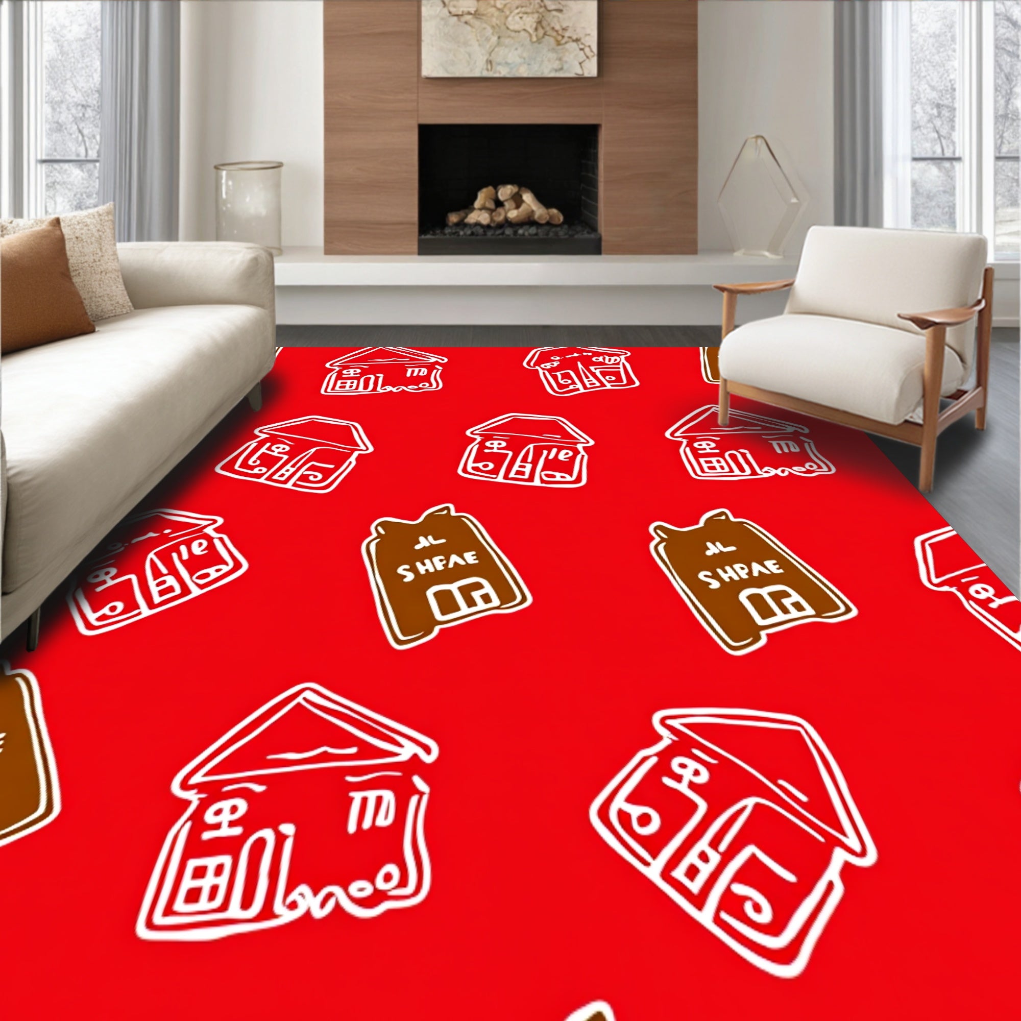 Gingerbread Village Dream Heartwarming Path Decoration(Red)