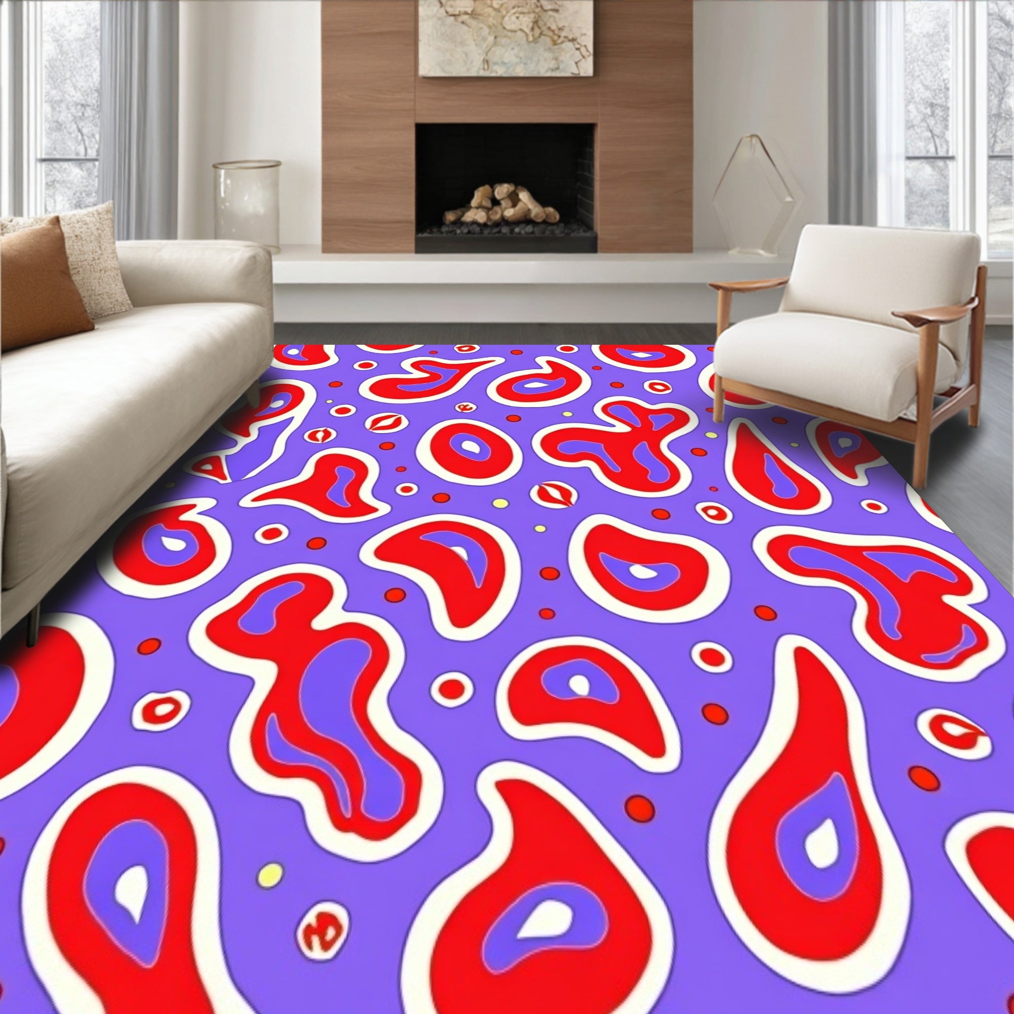 Abstract Whirlwind Swirl Motif with Dynamic Festal Accents(Purple)