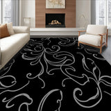 Elegant Floral Swirl Decorative Surface With Artistic Charm (Black)