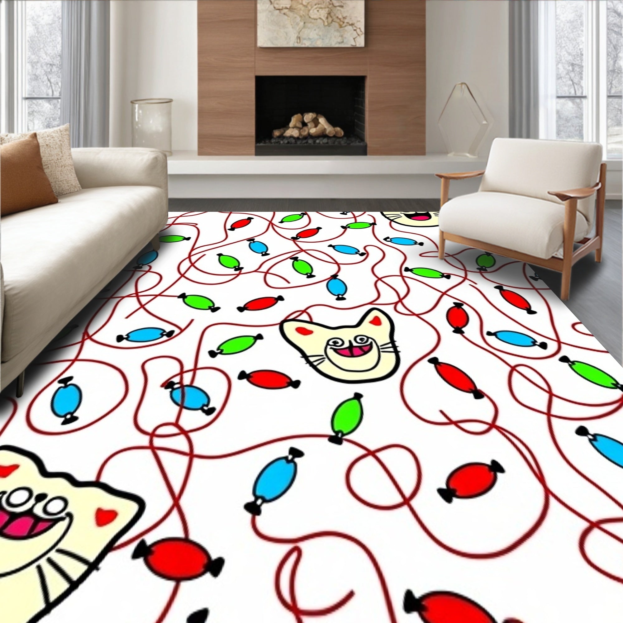 Festive Electrified Feline Illuminated Holiday Humorous Display(White)