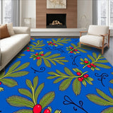 Festive Village Inspired Featuring Ornate Interlocking Holly Designs(Blue)