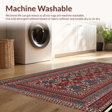 Ultra Soft Area Rug, Non Slip, Stain Resistant, Washable Area Rugs for Living Room, Bedroom, Rustic Moose Cabin(Red)