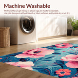 Ultra Soft Area Rug, Non Slip, Stain Resistant, Washable Area Rugs for Living Room, Bedroom, Vintage Pink Non-Slip Living Room Rug(Pink)