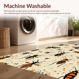 Ultra Soft Area Rug, Non Slip, Stain Resistant, Washable Area Rugs for Living Room, Bedroom, Beige Modern Insect Print Stain-Resistant Living Room Rug(Ivory)