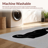 Ultra Soft Area Rug, Non Slip, Stain Resistant, Washable Area Rugs for Living Room, Bedroom, Cute Black Cat Non-Slip Bathroom Rug(Black)