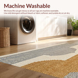 Ultra Soft Area Rug, Non Slip, Stain Resistant, Washable Area Rugs for Living Room, Bedroom, Antelope Print Oushak(Beige)