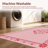Ultra Soft Area Rug, Non Slip, Stain Resistant, Washable Area Rugs for Living Room, Bedroom, Western Cowgirl Boots Disco(Pink)