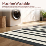 Ultra Soft Area Rug, Non Slip, Stain Resistant, Washable Area Rugs for Living Room, Bedroom, Modern Berber Stripe(Beige)