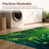 Ultra Soft Area Rug, Non Slip, Stain Resistant, Washable Area Rugs for Living Room, Bedroom, Tropical Palm Leaf(Green)