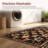Ultra Soft Area Rug, Non Slip, Stain Resistant, Washable Area Rugs for Living Room, Bedroom, Western Vintage Star Runner(Black)