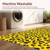Ultra Soft Area Rug, Non Slip, Stain Resistant, Washable Area Rugs for Living Room, Bedroom, Boho Leopard Print(Yellow)