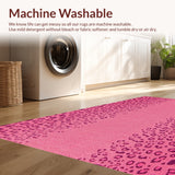 Ultra Soft Area Rug, Non Slip, Stain Resistant, Washable Area Rugs for Living Room, Bedroom, Leopard Print Vintage(Pink)