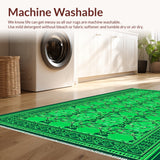 Ultra Soft Area Rug, Non Slip, Stain Resistant, Washable Area Rugs for Living Room, Bedroom, Boho Oriental Vintage(Green)