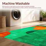 Ultra Soft Area Rug, Non Slip, Stain Resistant, Washable Area Rugs for Living Room, Bedroom, Modern Abstract Faux Wool(Green)