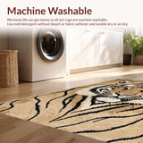 Ultra Soft Area Rug, Non Slip, Stain Resistant, Washable Area Rugs for Living Room, Bedroom, Faux Tiger Fur(Beige)