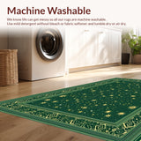 Ultra Soft Area Rug, Non Slip, Stain Resistant, Washable Area Rugs for Living Room, Bedroom, Zodiac Design Dorm Room Thin Washable Area Rug(Green)