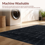 Ultra Soft Area Rug, Non Slip, Stain Resistant, Washable Area Rugs for Living Room, Bedroom, Moth Mushroom Fall(Black)