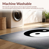Ultra Soft Area Rug, Non Slip, Stain Resistant, Washable Area Rugs for Living Room, Bedroom, yin yang doormat(Black)