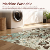 Ultra Soft Area Rug, Non Slip, Stain Resistant, Washable Area Rugs for Living Room, Bedroom, Vintage Boho Patchwork(Brown)