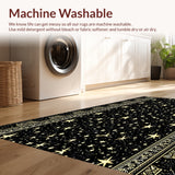 Ultra Soft Area Rug, Non Slip, Stain Resistant, Washable Area Rugs for Living Room, Bedroom, Boho Sun Moon Galaxy(Black)