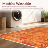 Ultra Soft Area Rug, Non Slip, Stain Resistant, Washable Area Rugs for Living Room, Bedroom, Fluffy Shaggy Plush(Orange)