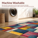 Ultra Soft Area Rug, Non Slip, Stain Resistant, Washable Area Rugs for Living Room, Bedroom, Braided Reversible Runner(Blue)