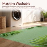 Ultra Soft Area Rug, Non Slip, Stain Resistant, Washable Area Rugs for Living Room, Bedroom, Monstera Leaf Tropical(Green)