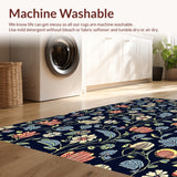 Ultra Soft Area Rug, Non Slip, Stain Resistant, Washable Area Rugs for Living Room, Bedroom, Nature-Inspired Insect Kitchen Washable Area Carpet(Black)