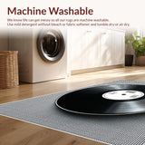 Ultra Soft Area Rug, Non Slip, Stain Resistant, Washable Area Rugs for Living Room, Bedroom, vinyl record music rug(Black)